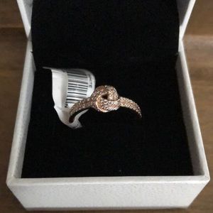 Pandora Shimmering Knot Rose Gold Ring